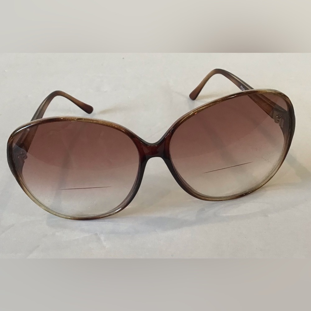 Oversized Vintage Brown Sunglasses Bifocal +2.25